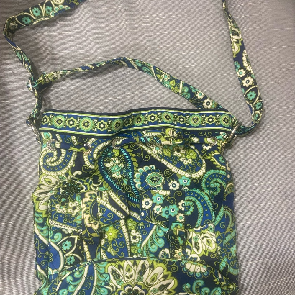 Floral Green and Blue Shoulder Bag